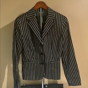 Ralph Lauren Black and Tan Striped Blazer